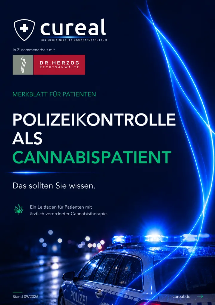 Cureal-Merkblatt: Polizeikontrolle als Cannabispatient